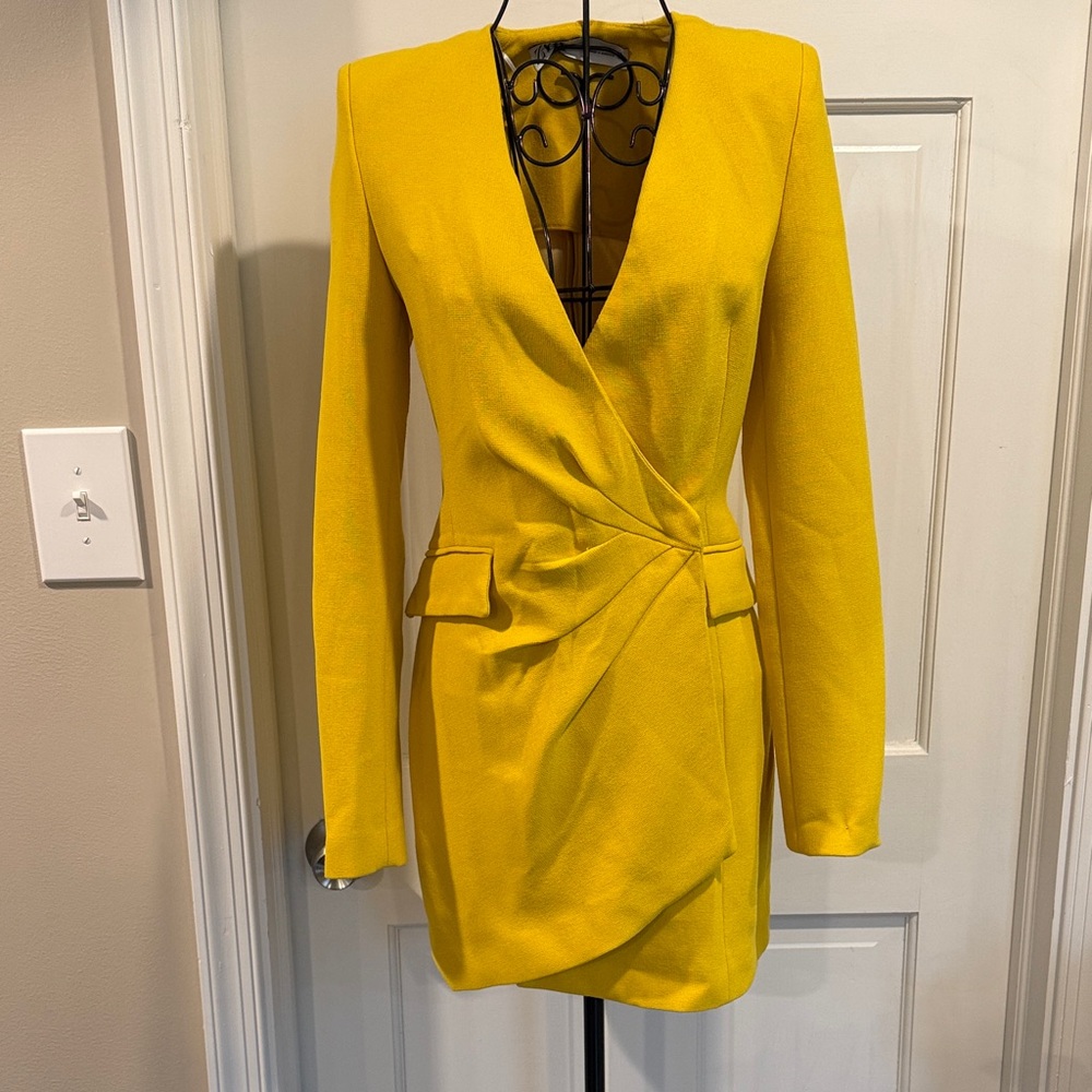 Zara Yellow Blazer Dress